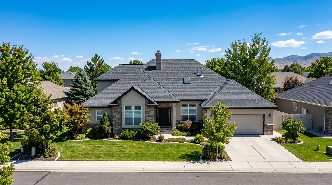 Finished residential re-roofing project on a home in Meridian, ID Finished residential re-roofing project on a home in Meridian, ID