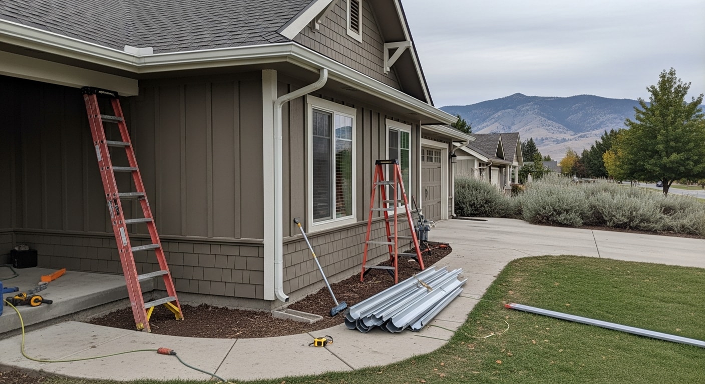 Exterior home improvement project in progress