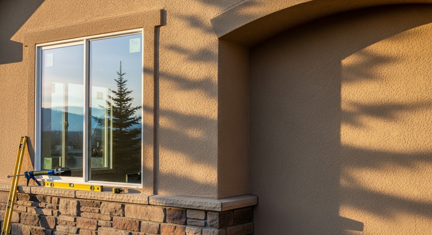 New windows installed on residential home exterior